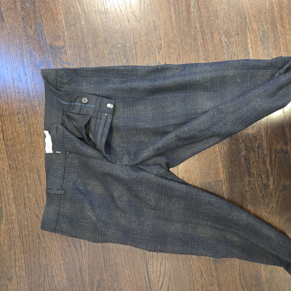 Club Monaco Men's Dress pants navy blue Wool Checkered size 32 x 30